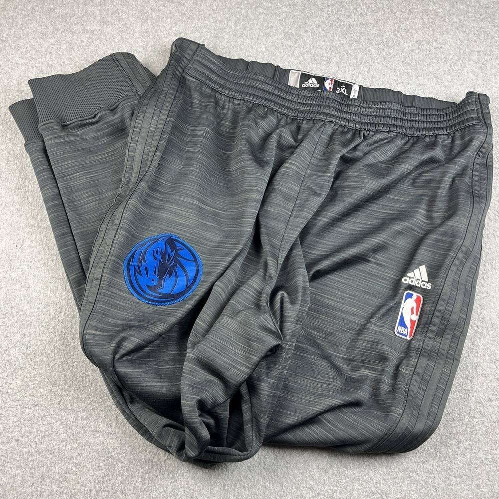 Adidas Dallas‎ Mavericks Track Pants Mens 3XL +2 Gray NBA Authentic Snap Team